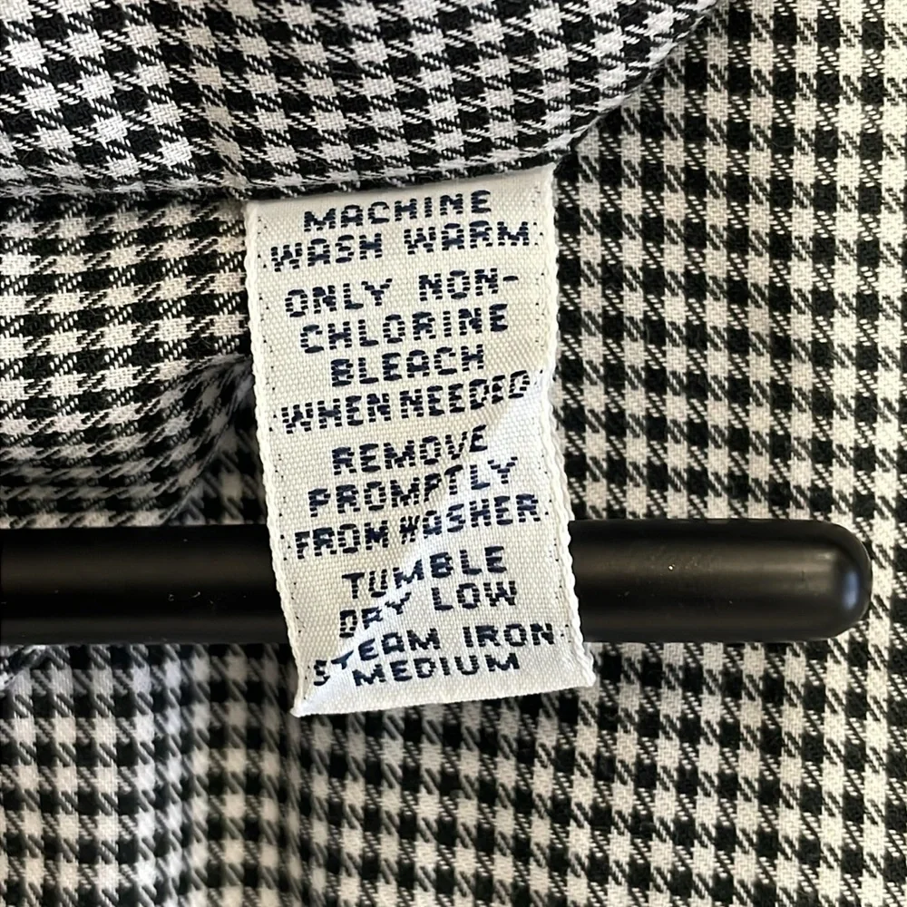 Polo Ralph Lauren Size 17 34/35‎ black and white mini houndstooth Andrew shirt.